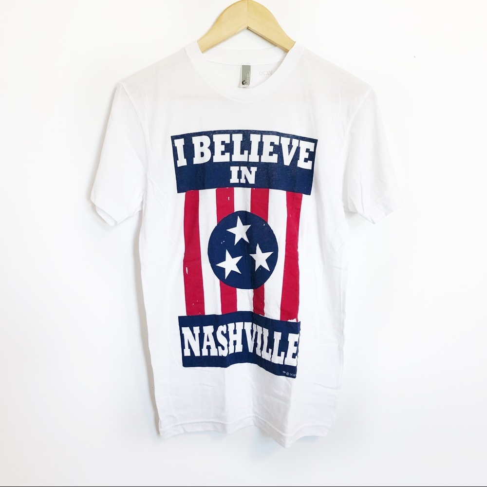 I Believe in Nashville white women’s t-shirt